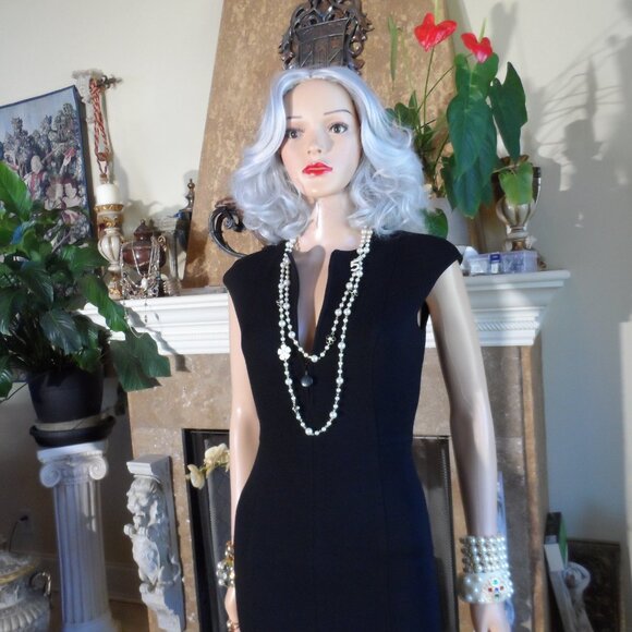 Akris Punto Black Sheath Dress w/Front Zipper Detail Size FR 36/US 4 - Picture 5 of 16